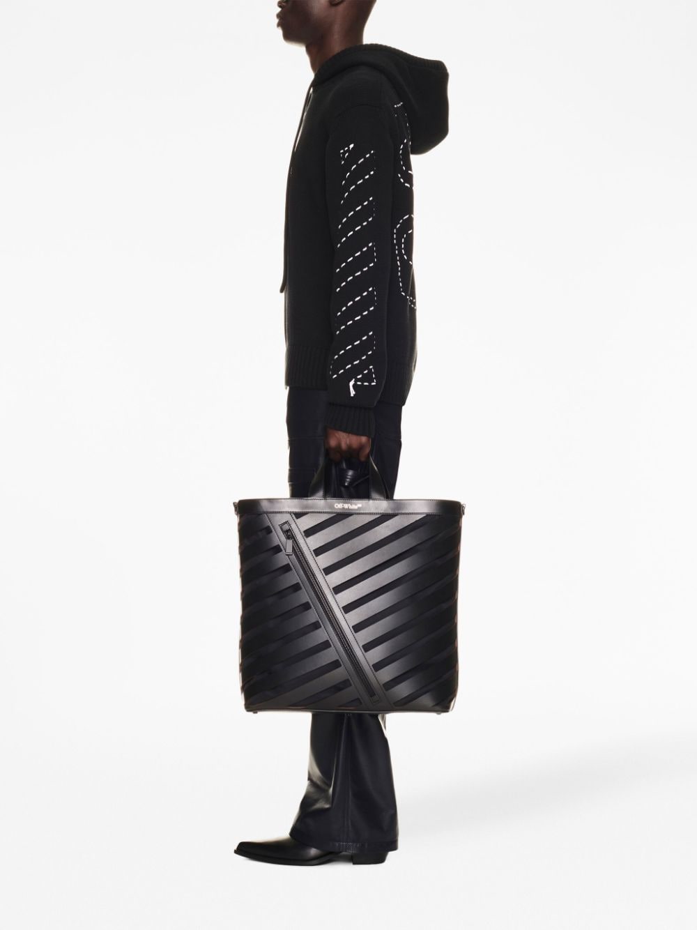 Off-White Diag cut-out leather tote bag