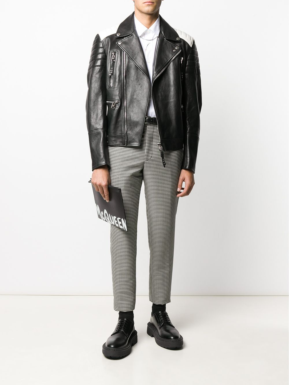 Alexander McQueen contrast logo print clutch