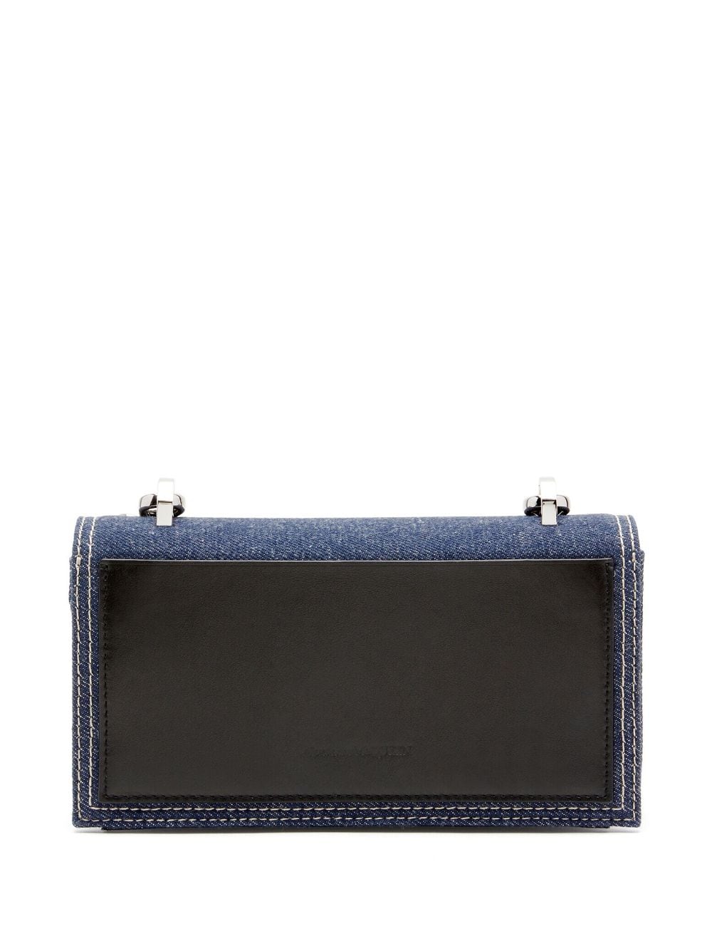 Alexander McQueen charm-embellished denim messenger bag