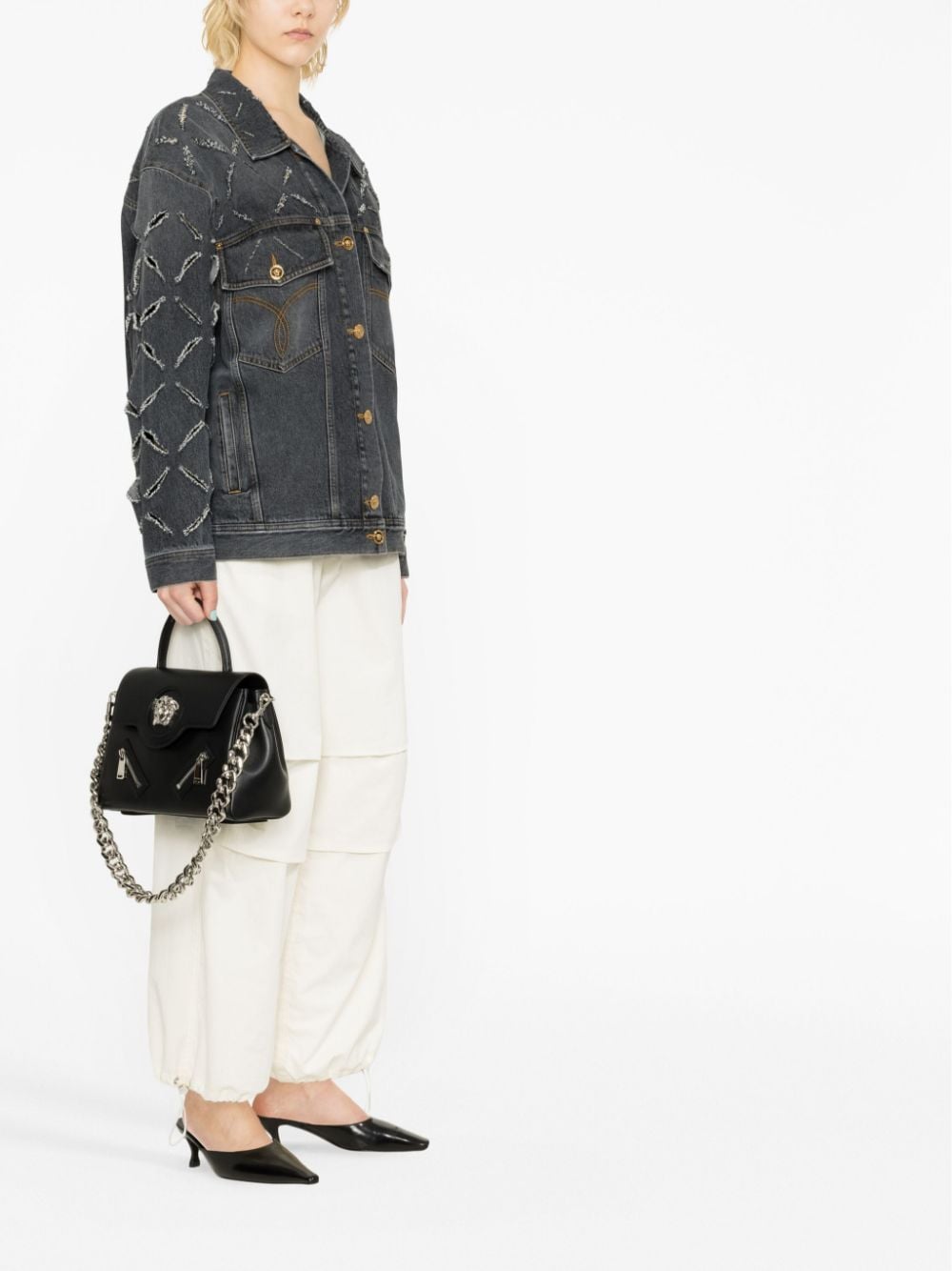 Versace La Medusa small leather tote bag