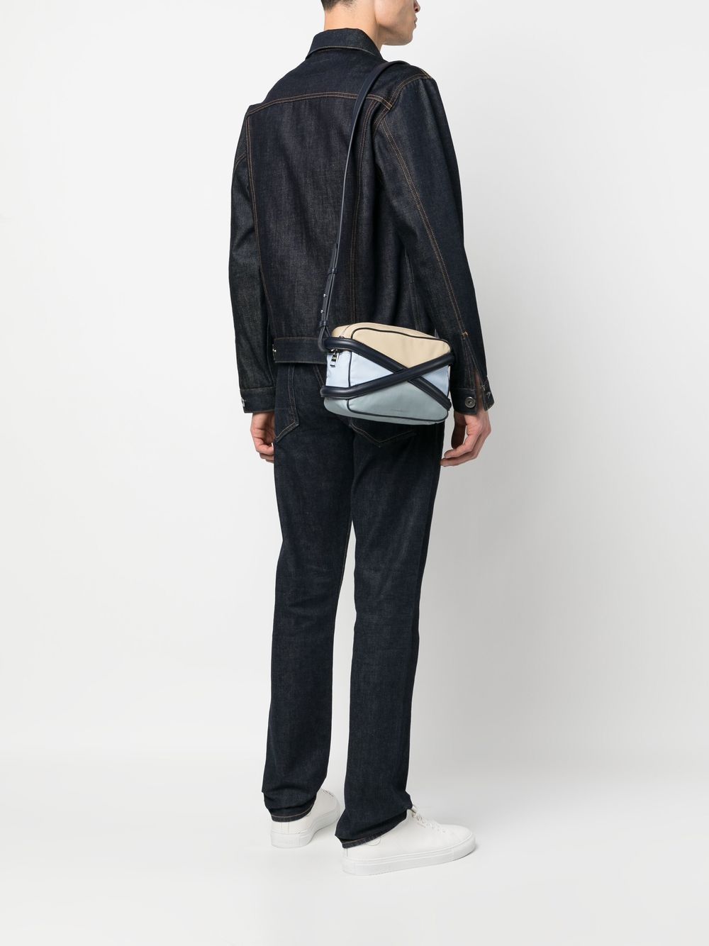 Alexander McQueen logo-print camera bag