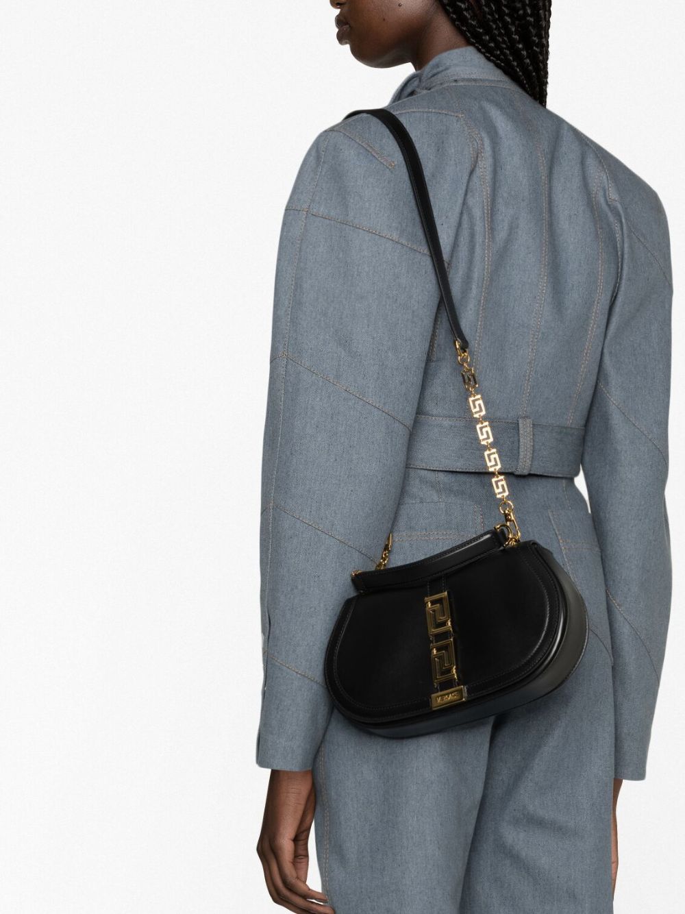 Versace Greca Goddess leather shoulder bag