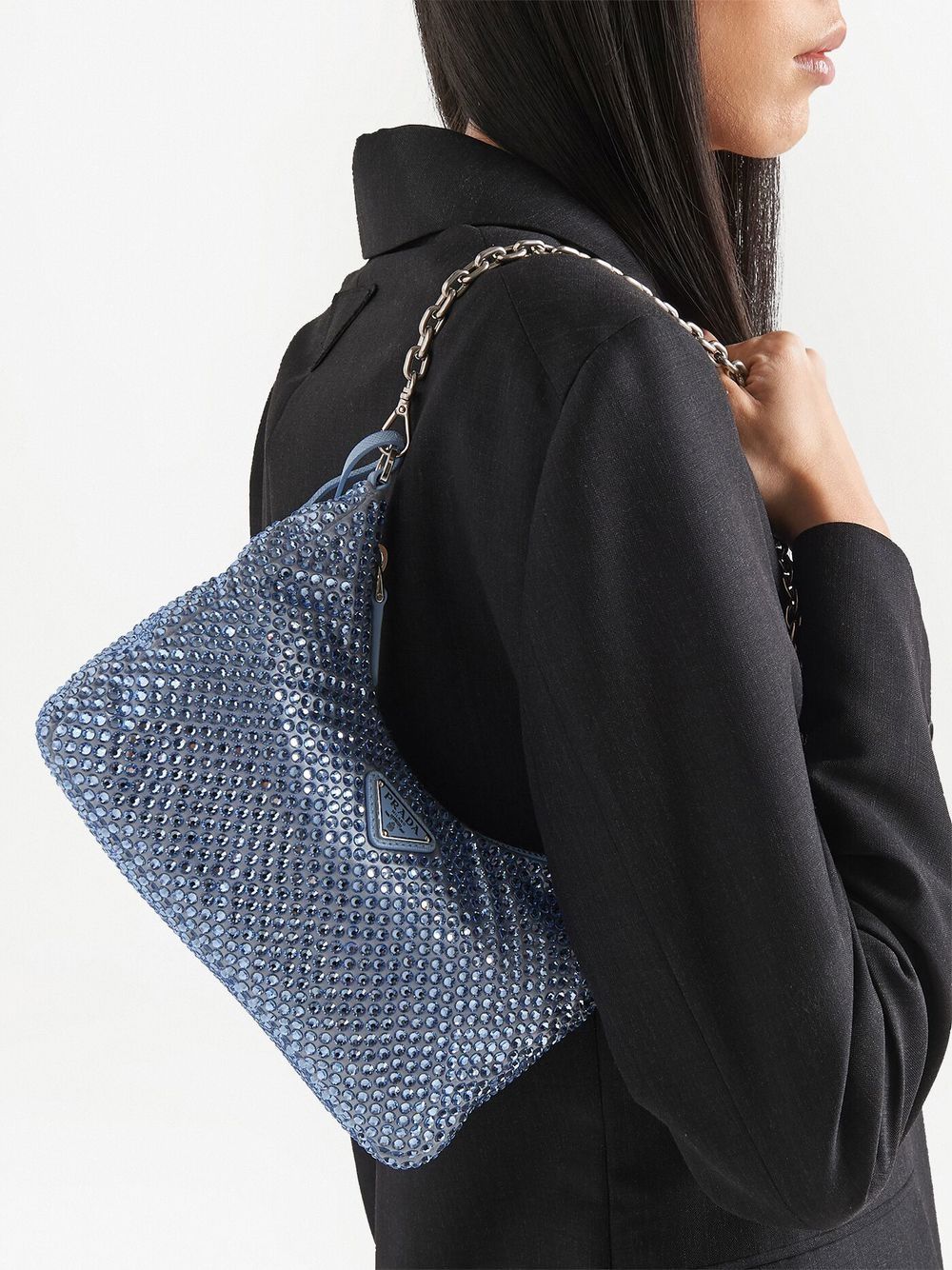 Pra*a re-edition 2005 crystal-embellished shoulder bag