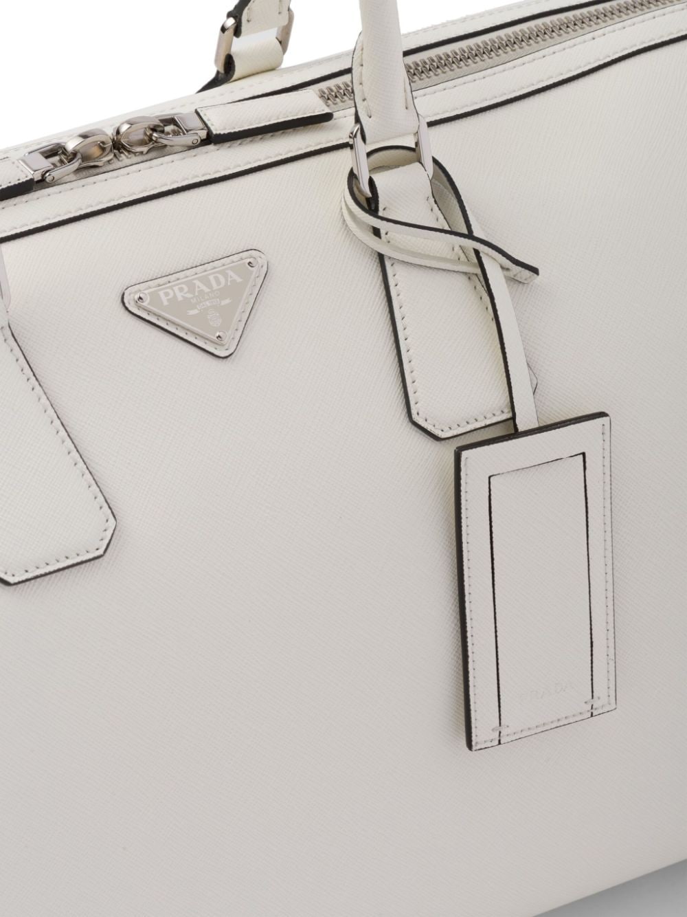 Pra*a triangle-logo leather bag