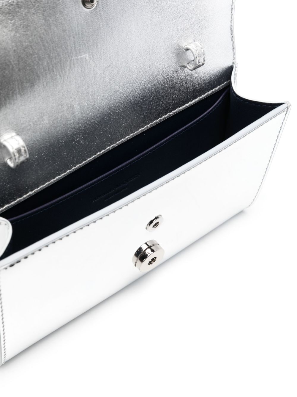 Alexander McQueen Four-Ring patent finish clutch bag