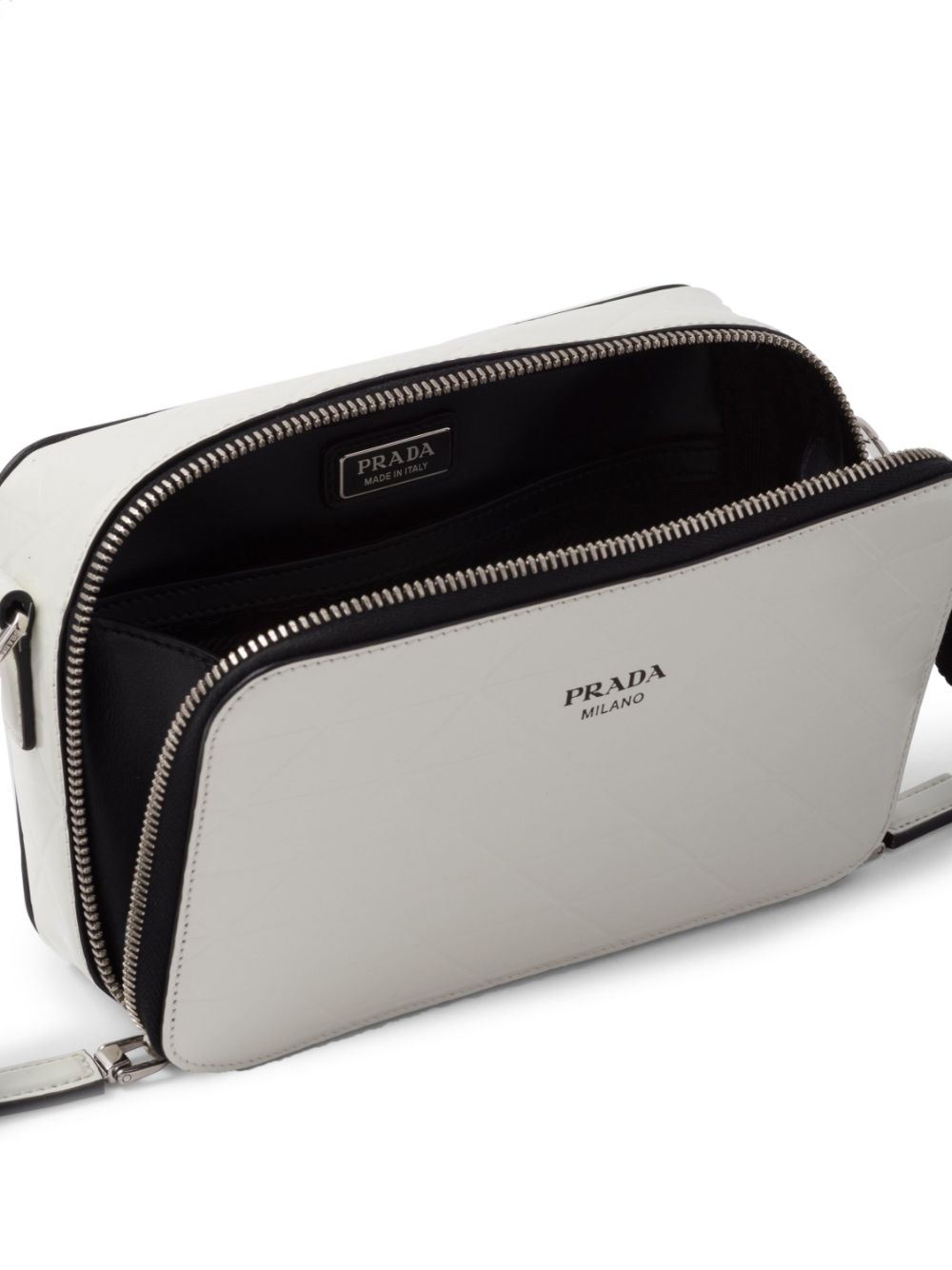 Pra*a brique embossed leather shoulder bag